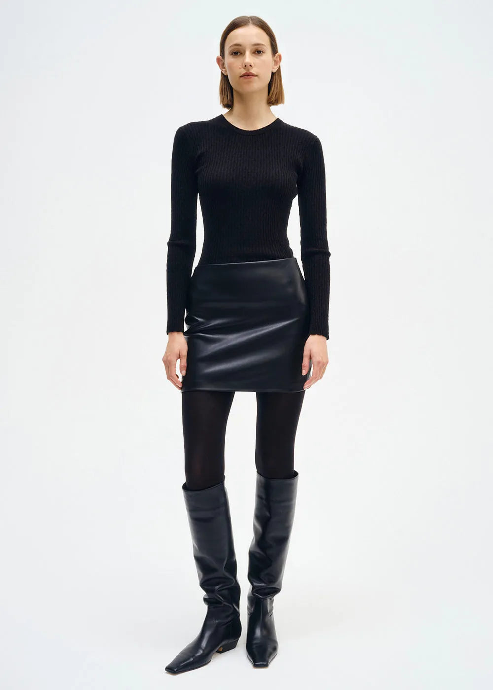 Enza Costa Cashmere Cotton Pointelle L/S Crew