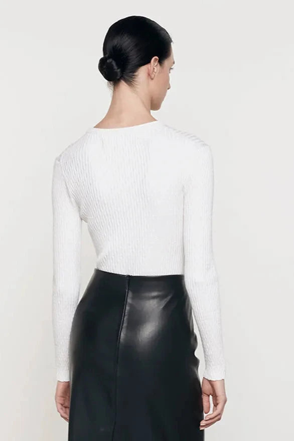 Enza Costa Cashmere Cotton Pointelle L/S Crew