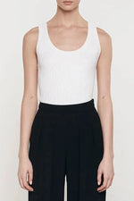Enza Costa Cashmere Cotton Pointelle Knit Tank