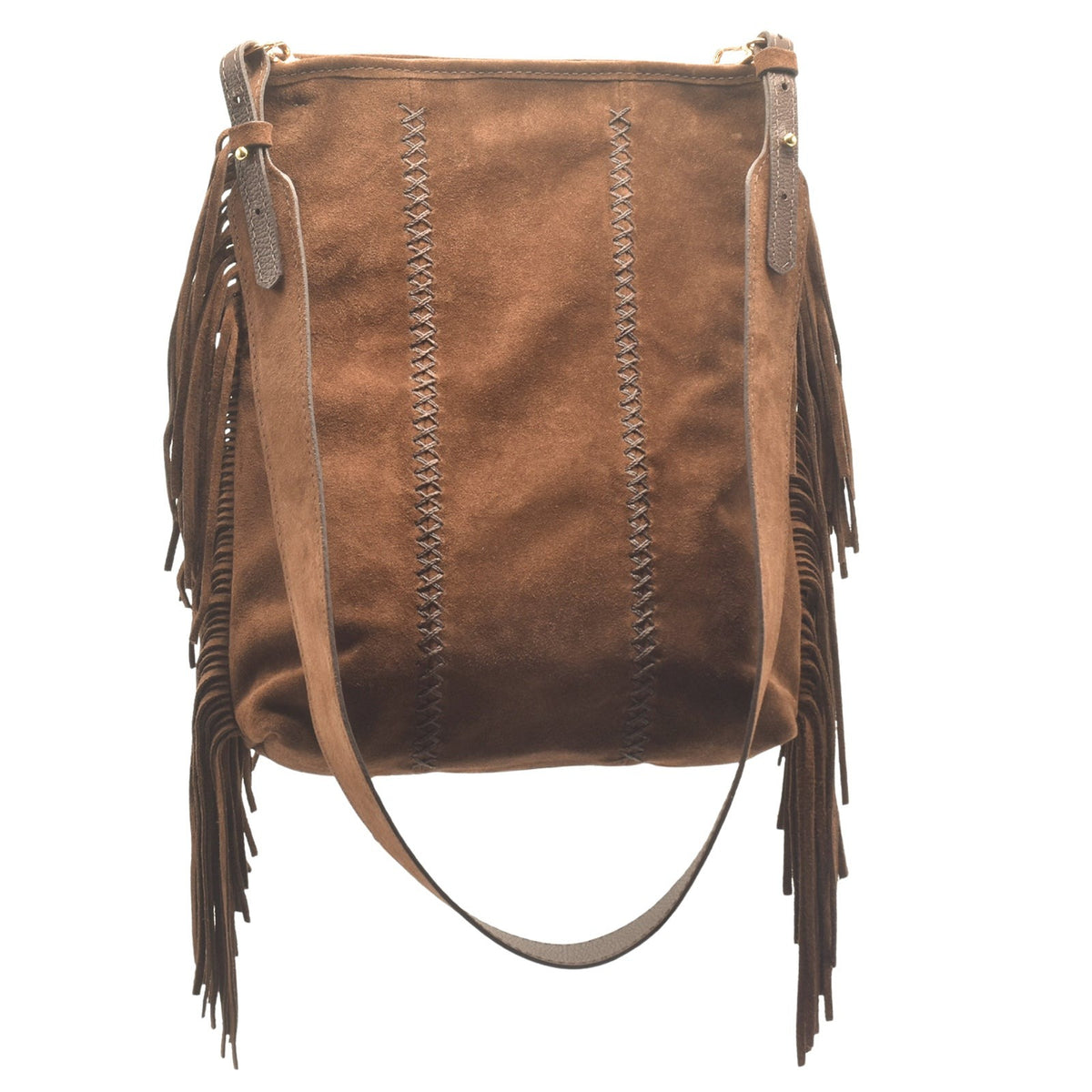 Carlos Falchi Fringed Messenger Bag