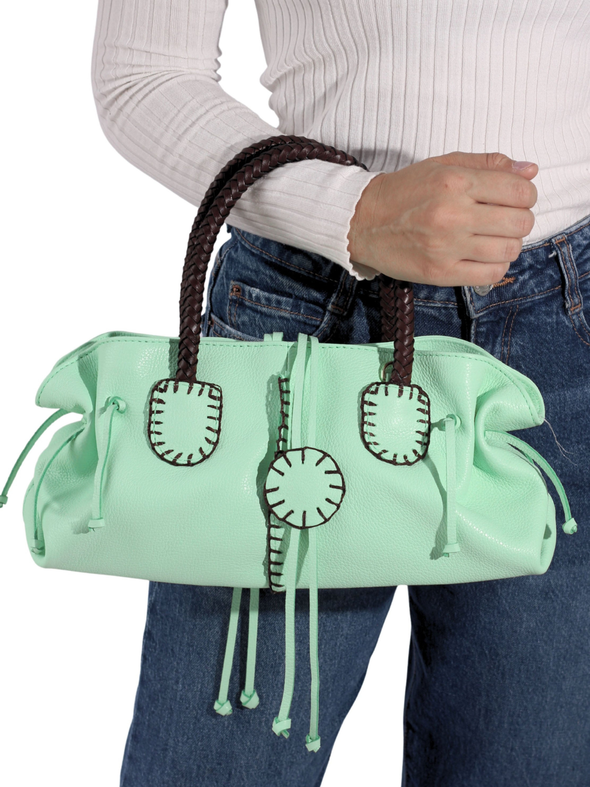 Carlos Falchi Mini Barrel Leather Bag_CF626-PH