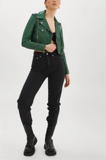 Lamarque Ts Ciara Cropped Leather Biker Jacket