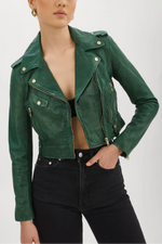 Lamarque Ts Ciara Cropped Leather Biker Jacket