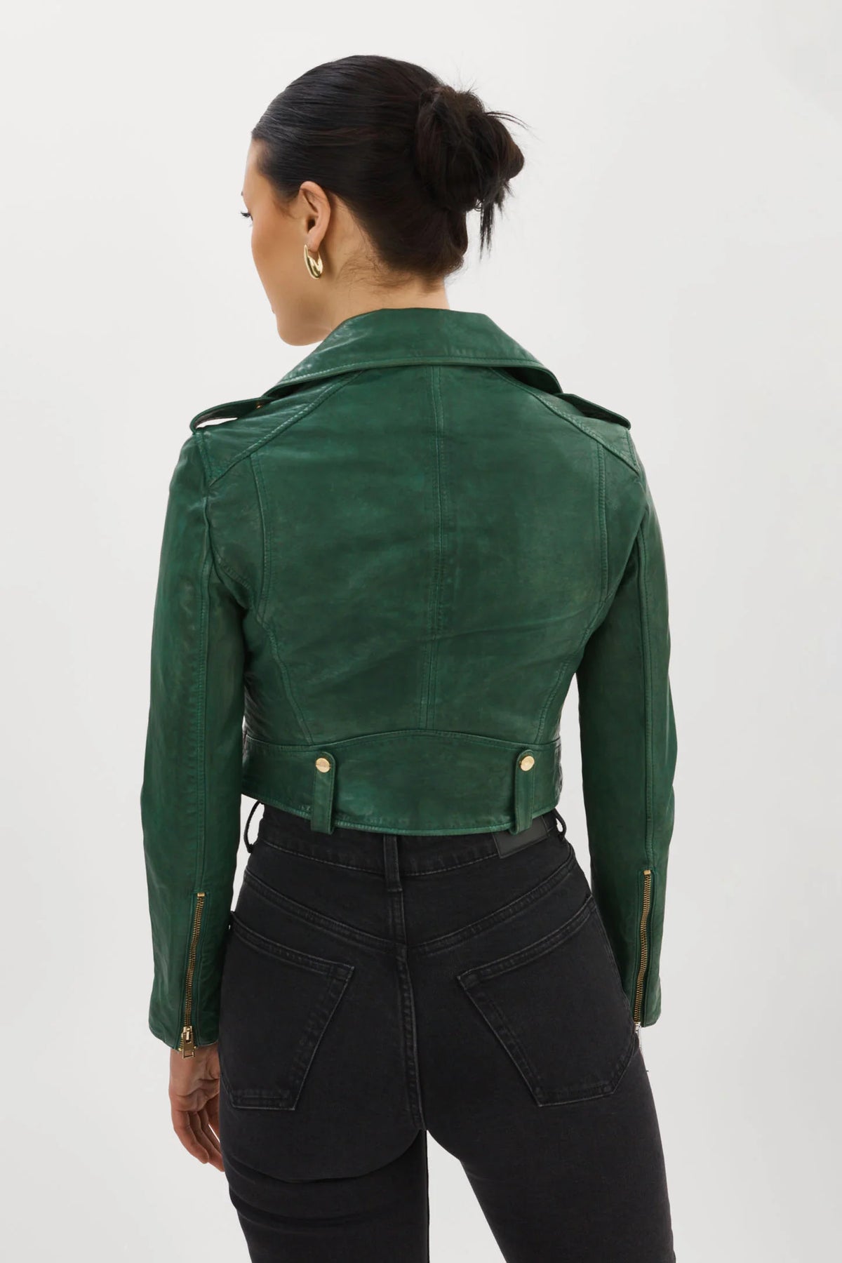 Lamarque Ts Ciara Cropped Leather Biker Jacket