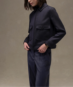 Circolo Blouson Worsted Wool Double Pocket Jacket