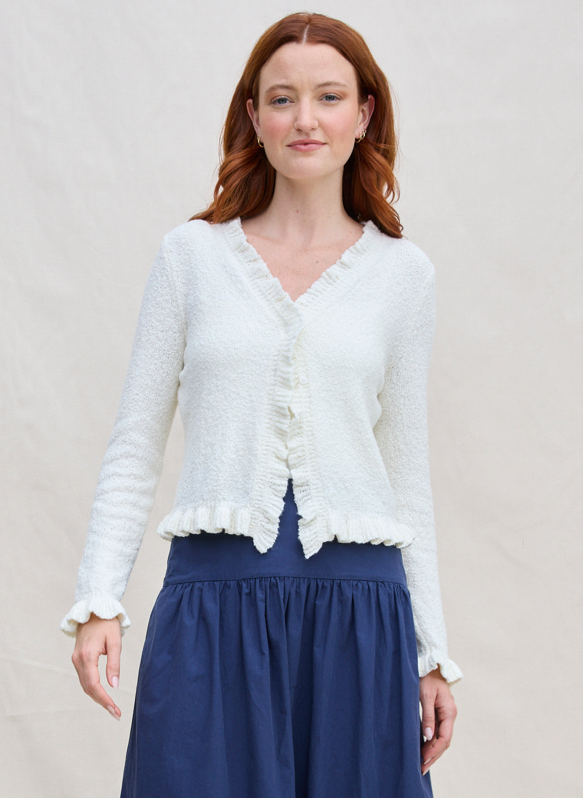 Margaret O'leary Ruffle Cardigan