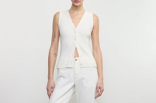 Enza Costa Boucle Knit Vest
