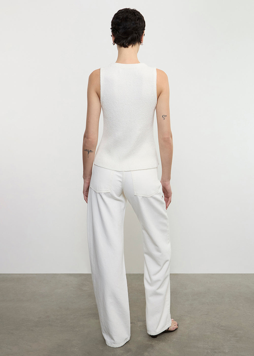 Enza Costa Boucle Knit Vest