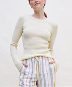 Margaret O'leary Shirttail Waffle Crew Neck Top