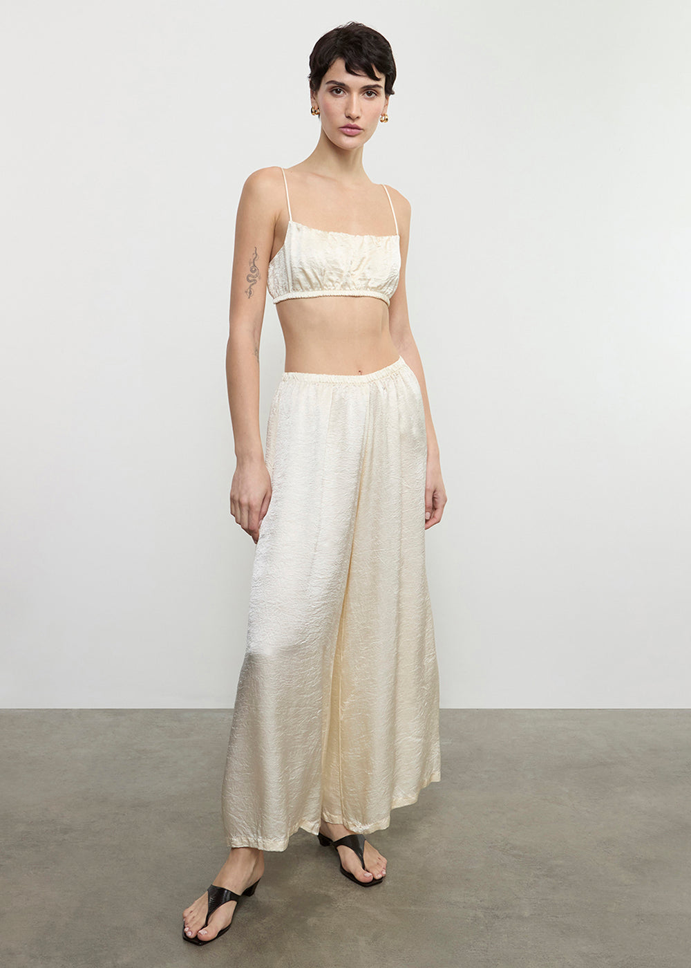 Enza Costa TS Textured Satin Palazzo Pant
