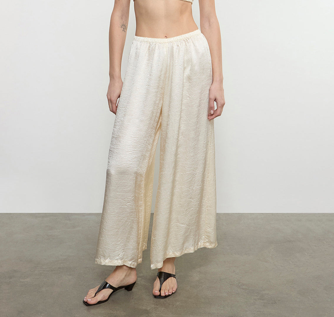 Enza Costa TS Textured Satin Palazzo Pant