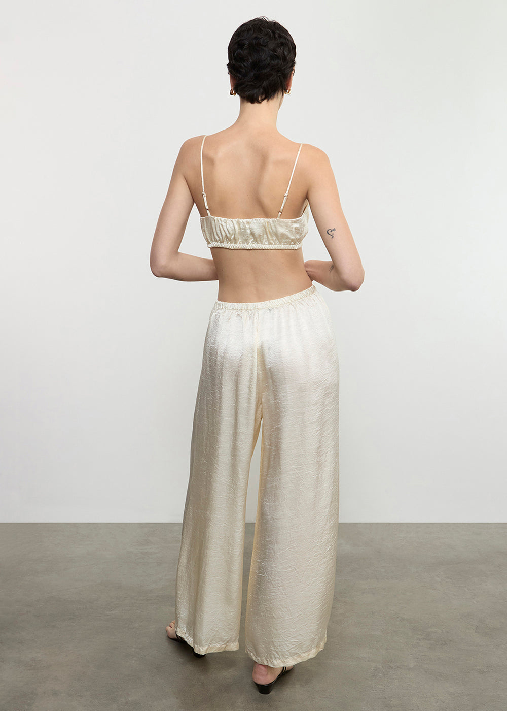 Enza Costa TS Textured Satin Palazzo Pant