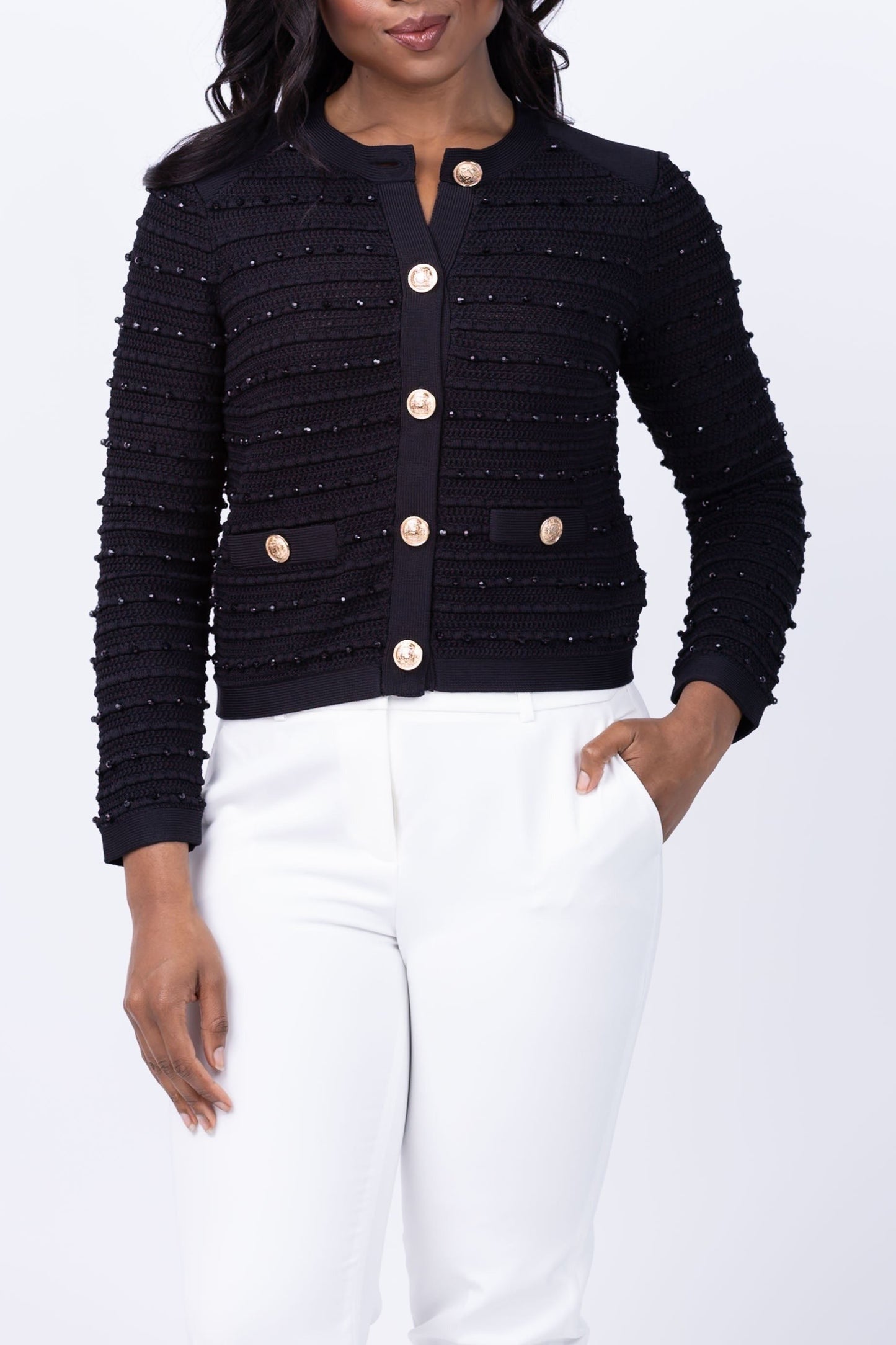 TS Milly Beaded Textured Cardigan