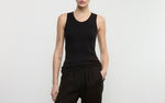 Enza Costa Cotton Rib Scoop Tank