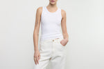 Enza Costa Cotton Rib Scoop Tank