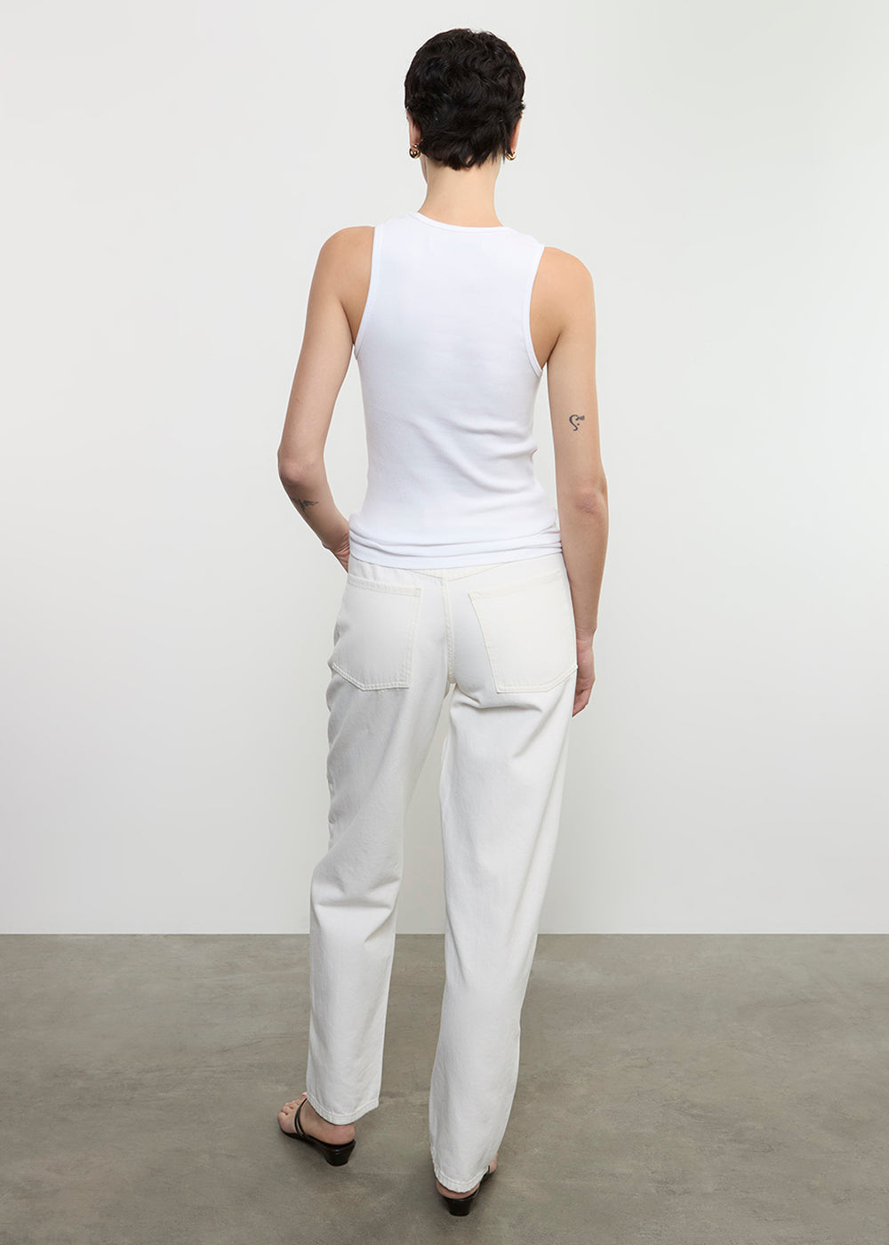 Enza Costa Cotton Rib Scoop Tank
