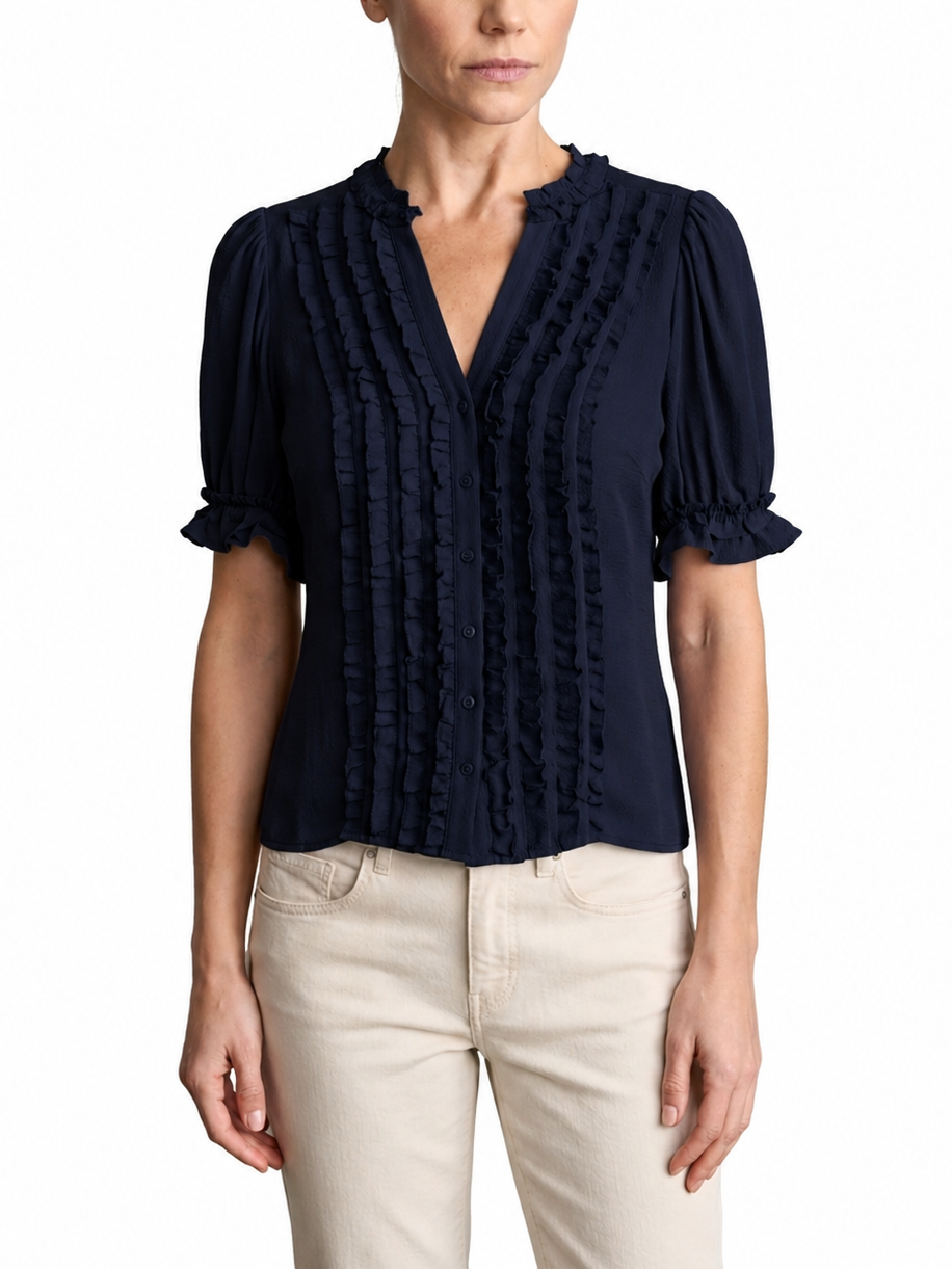 Go Silk Go Get Ready To Ruffle Blouse