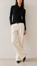 Majestic Filatures Soft Touch L\S Twist Neck Top
