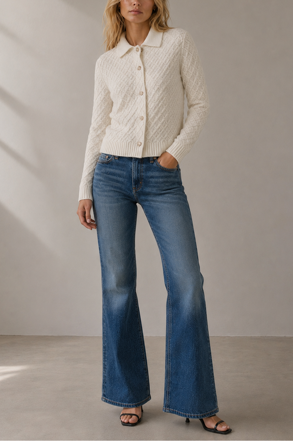 Allude Wool Blend Cardigan With Collar