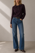 Allude Wool/Cashmere Ruffle Polo