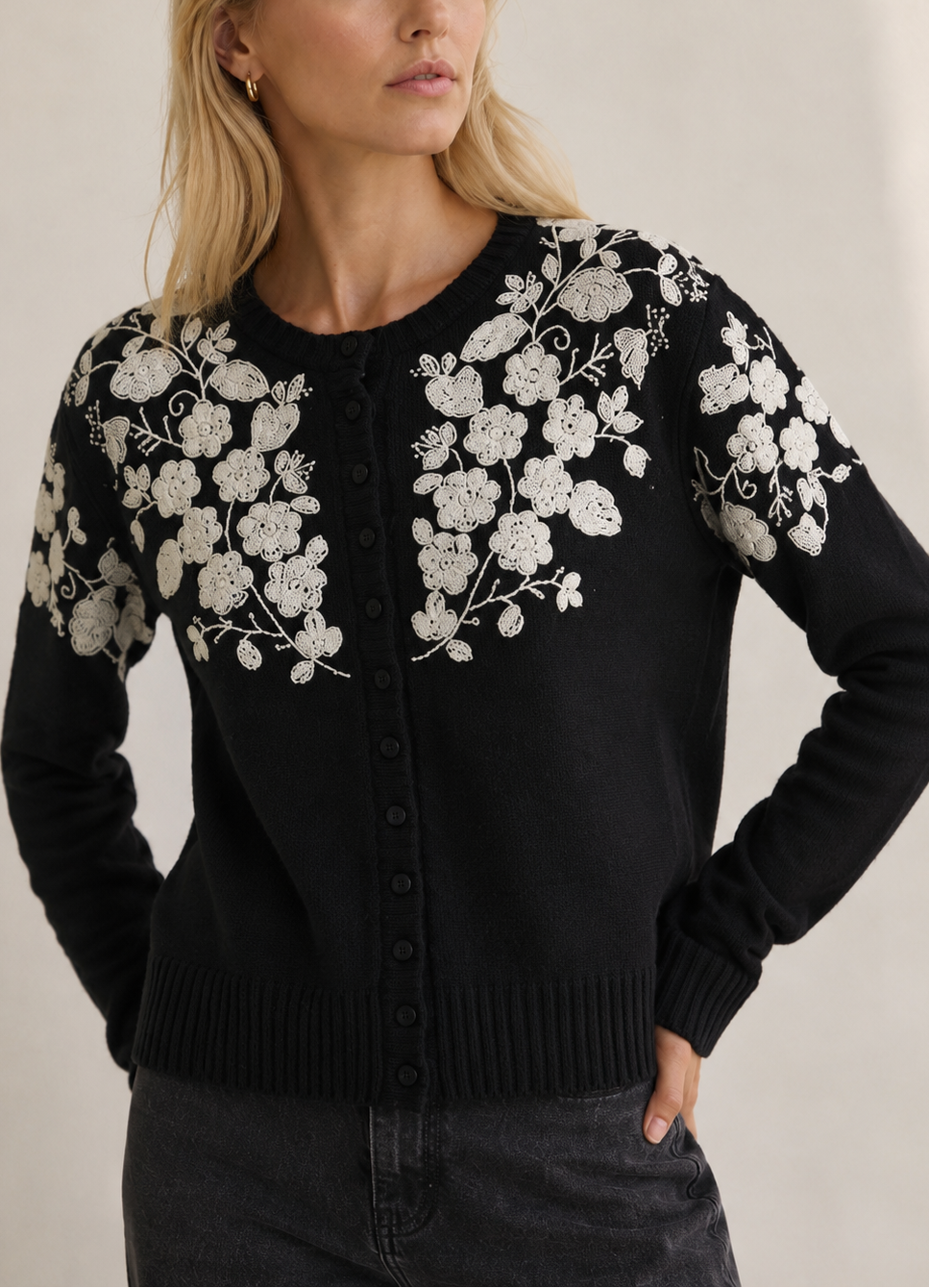 Sea Shiloh Embroidered L\S Cardigan
