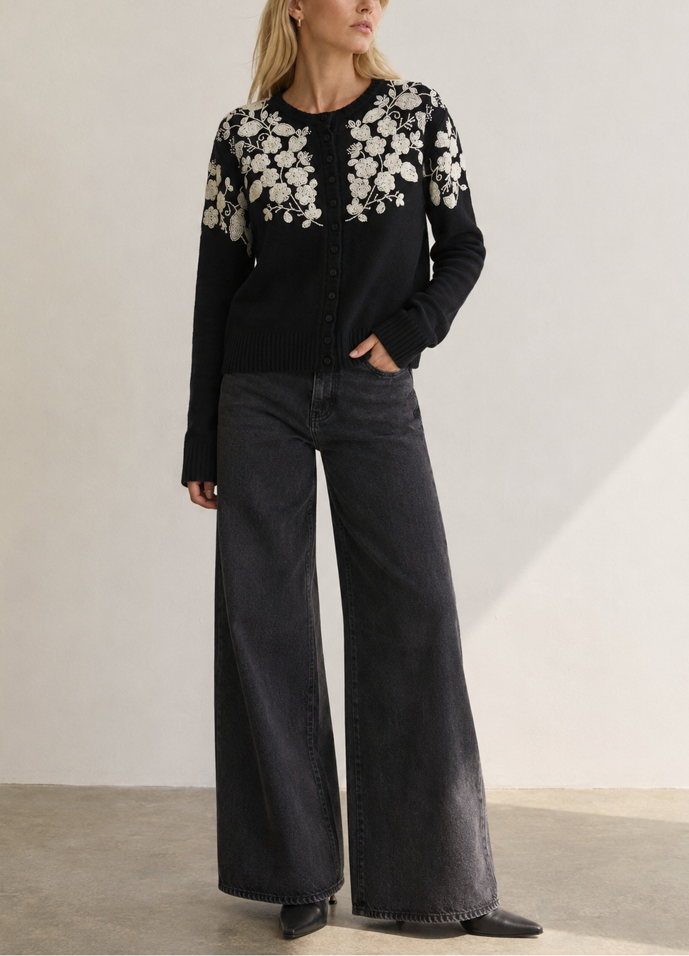 Sea Shiloh Embroidered L\S Cardigan