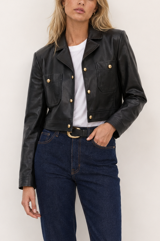 Lamarque Lorena Cropped Leather Jacket