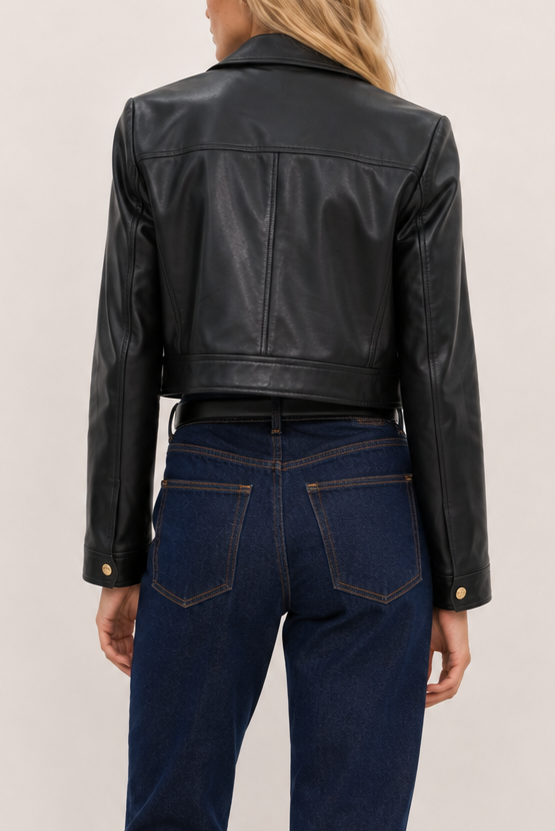 Lamarque Lorena Cropped Leather Jacket