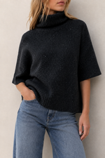 Allude Cashmere Turtleneck 1/2 Sleeve Sweater