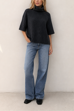 Allude Cashmere Turtleneck 1/2 Sleeve Sweater