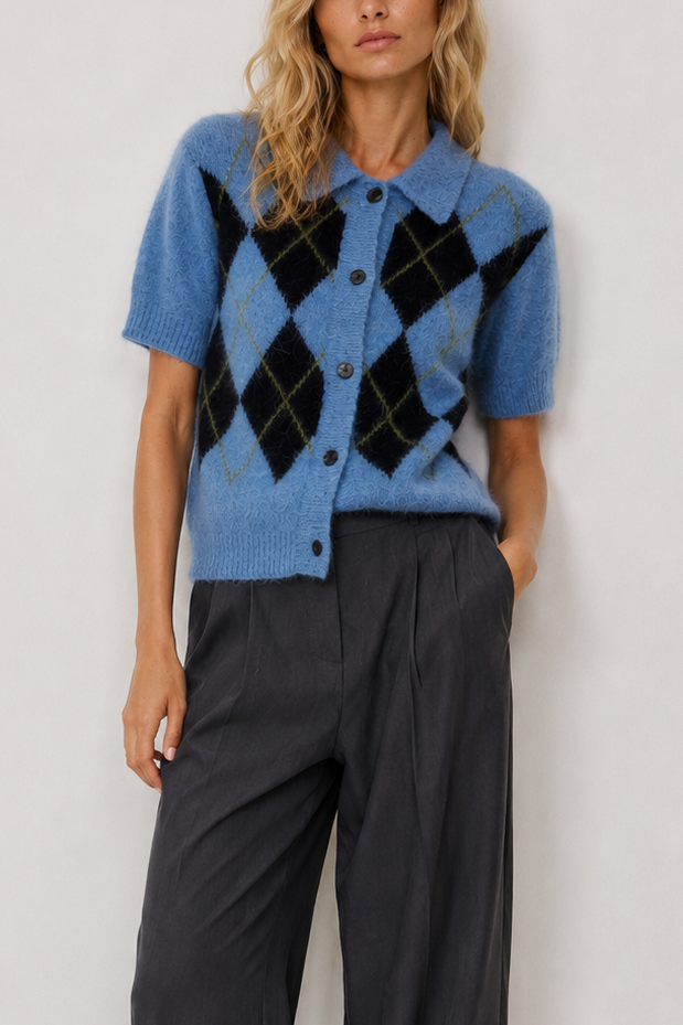 Rails Kelly S/S Argyle Sweater