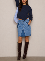 LAFATA Mix Media Sweatshirt