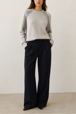 Autumn Cashmere Saddle Shoulder Whipstitched Sweater