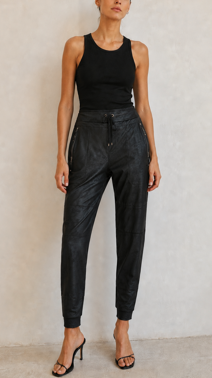 Gallery Couture Vegan Leather Travel Pant