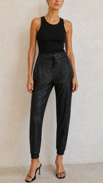 Gallery Couture Vegan Leather Travel Pant