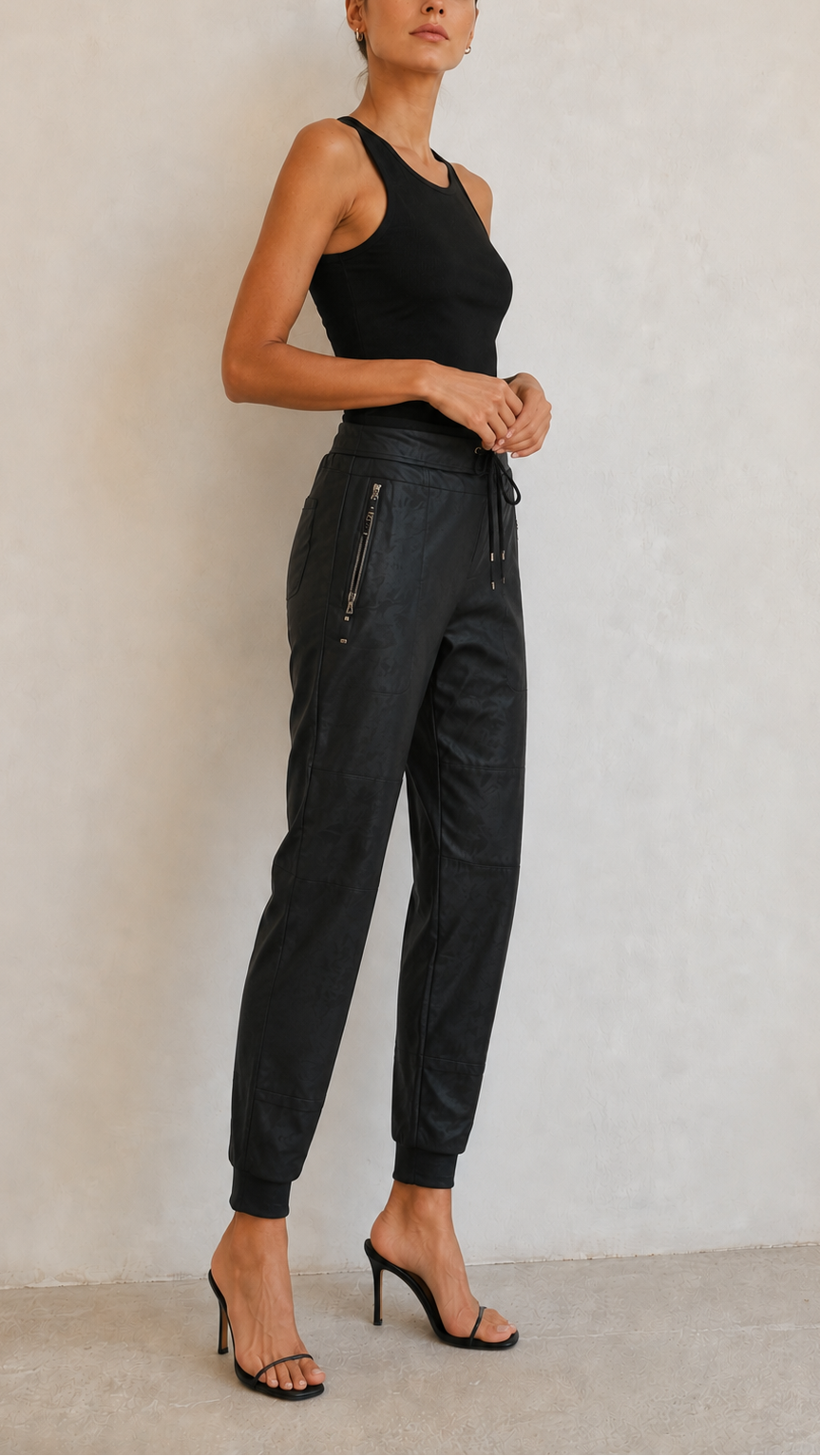 Gallery Couture Vegan Leather Travel Pant
