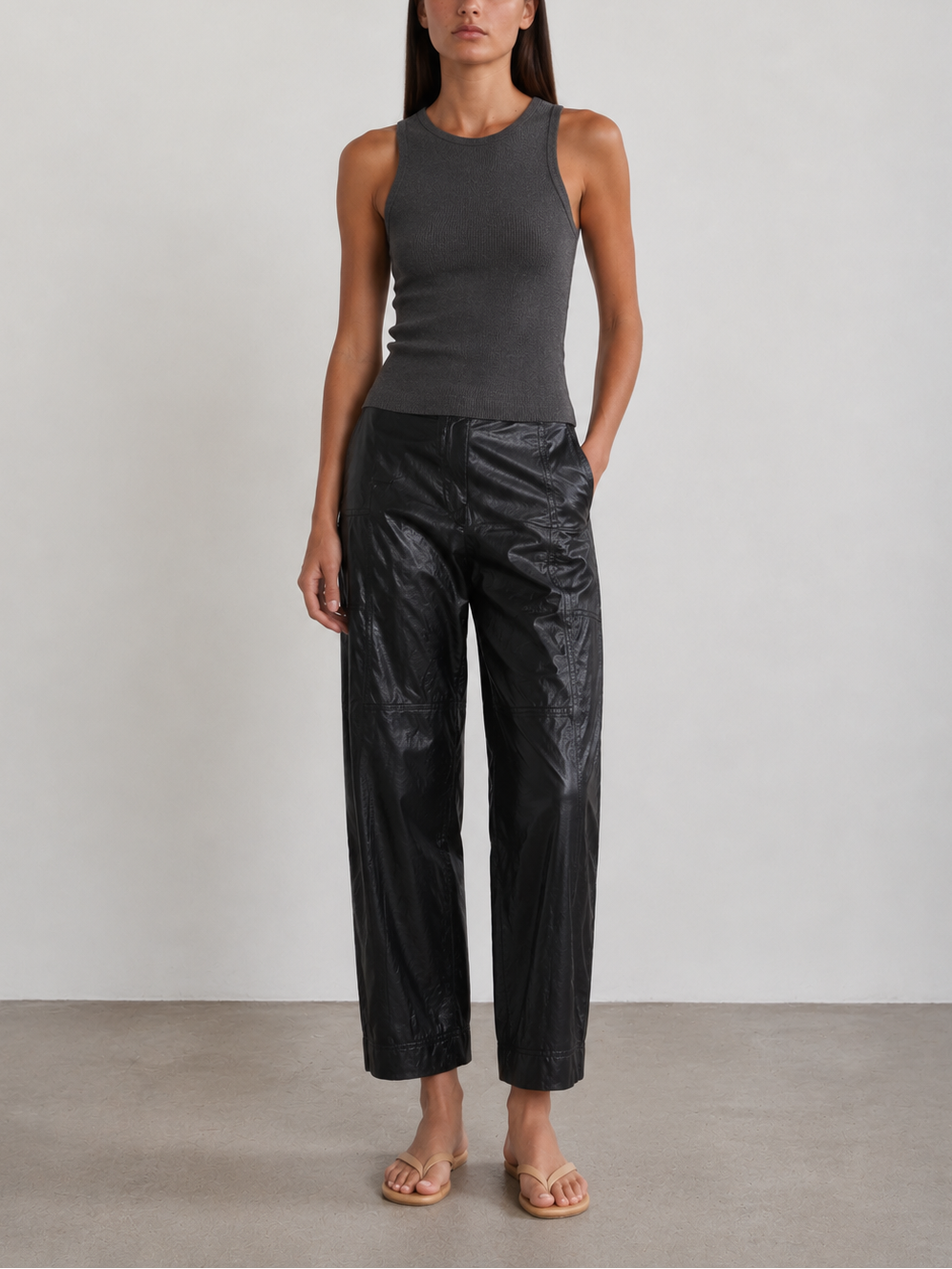 PHARAOH Torrance Faux Leather Pant