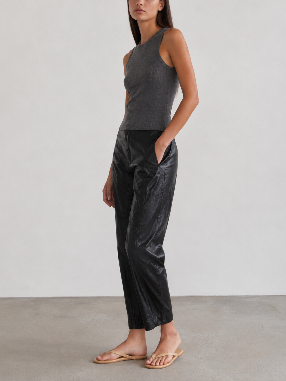 PHARAOH Torrance Faux Leather Pant