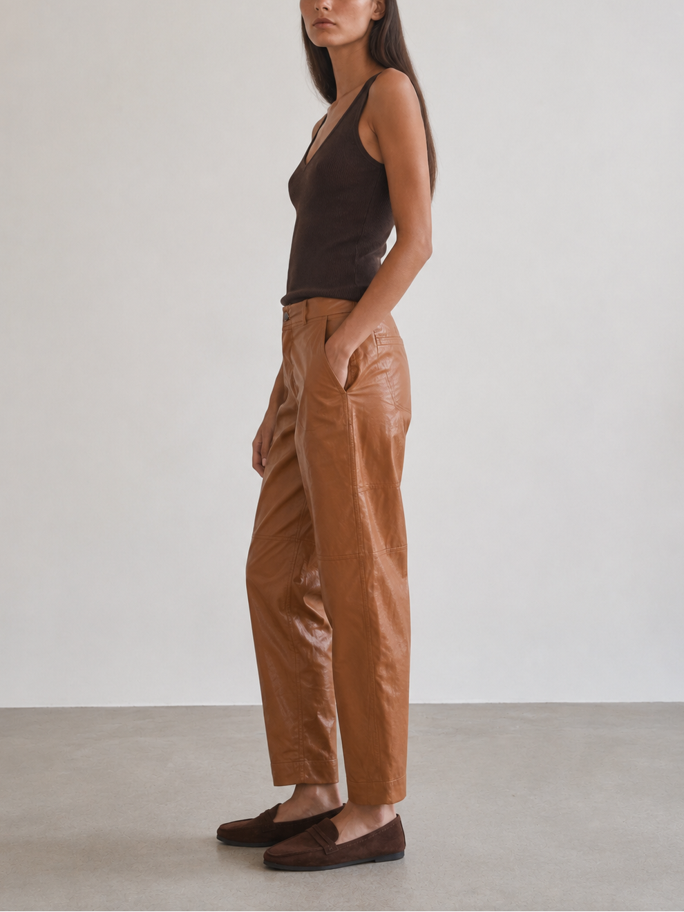PHARAOH Torrance Faux Leather Pant