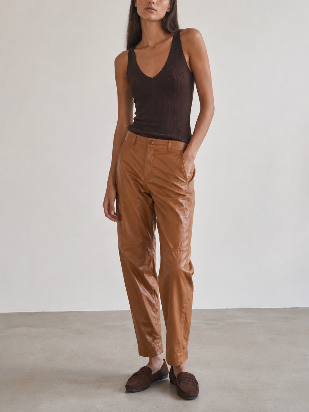 PHARAOH Torrance Faux Leather Pant