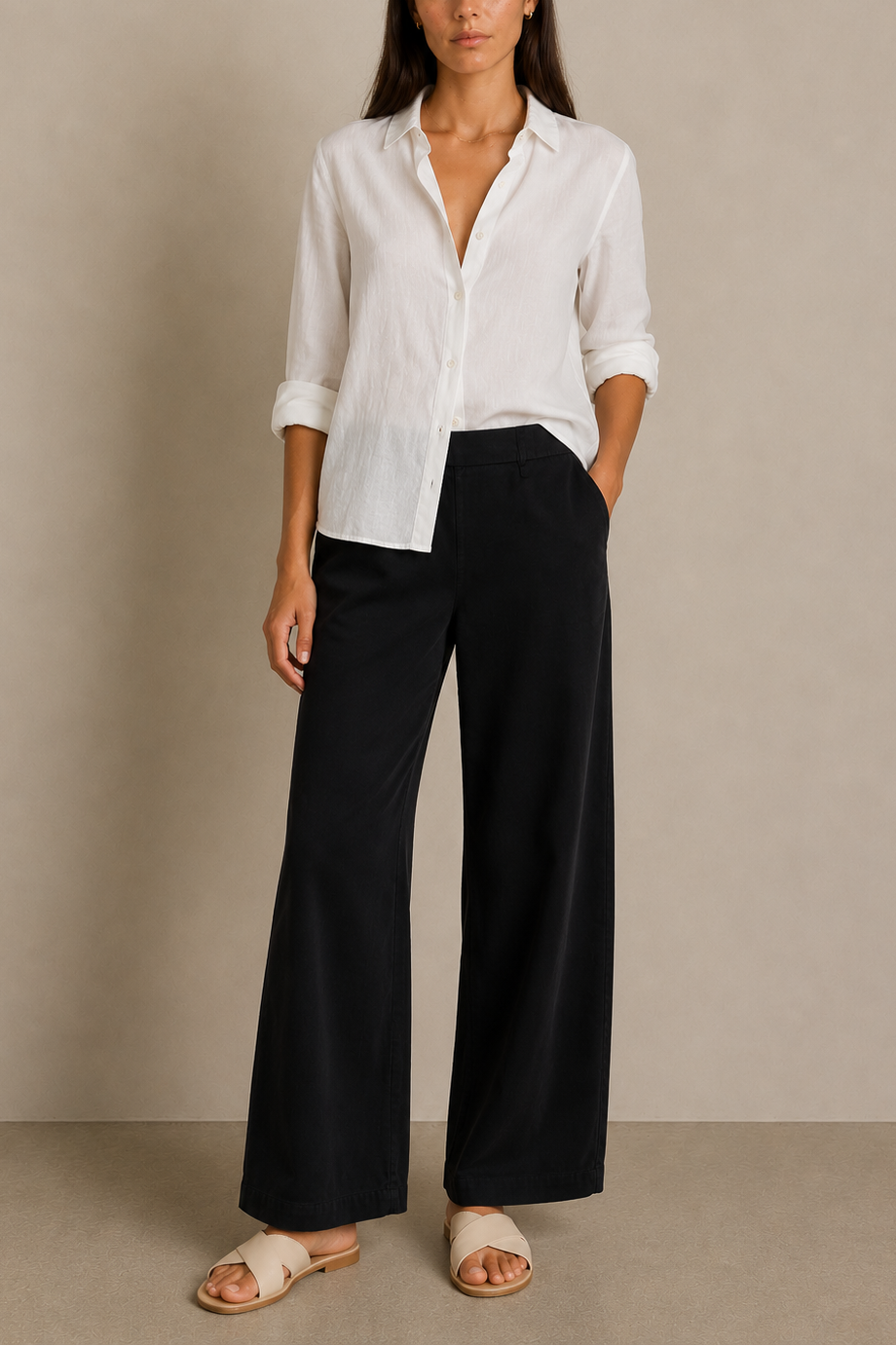 Bella Dahl Clean Front Wide Crop Leg Pant