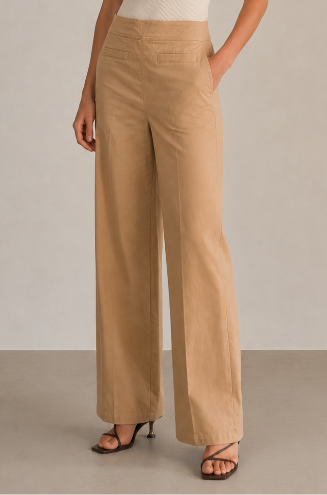 Gallery Couture Modern Twill Wide Leg Pant