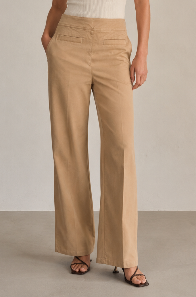 Gallery Couture Modern Twill Wide Leg Pant
