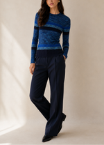 Autumn Cashmere Space Dye Striped Rib Sweater