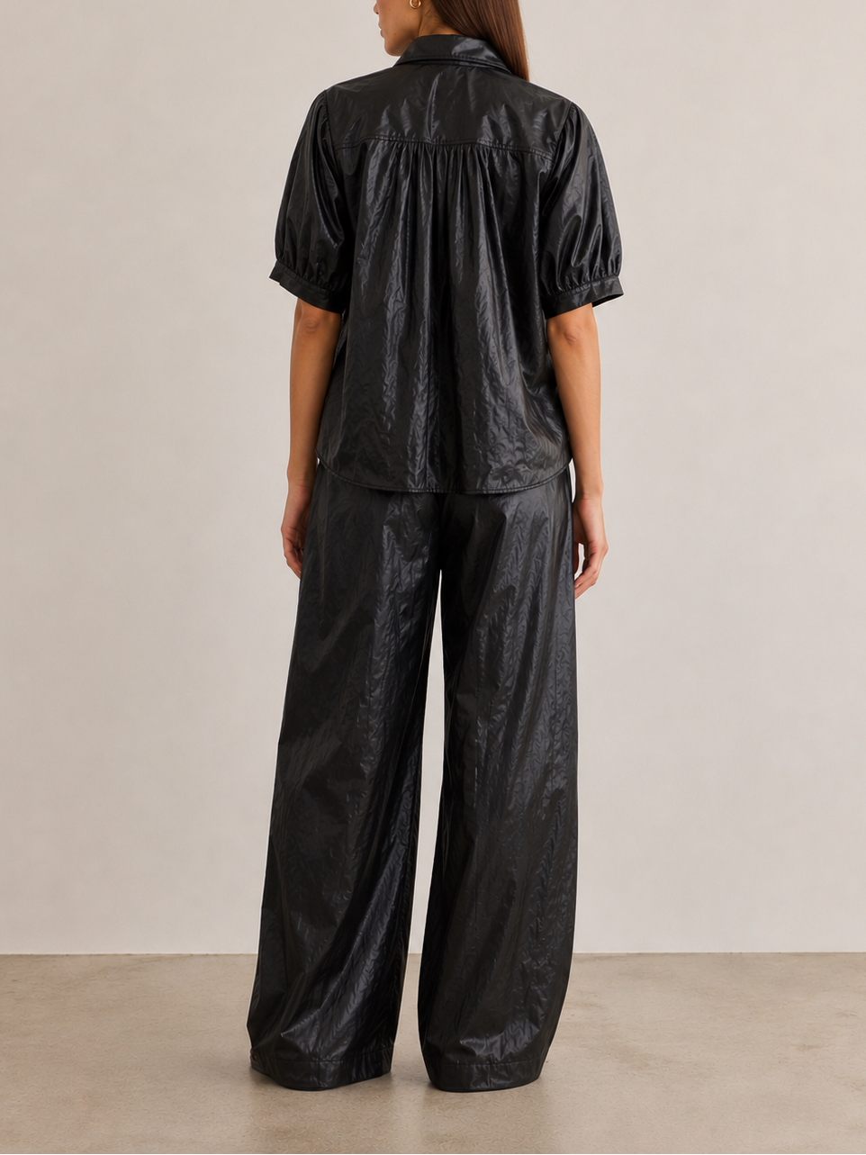 PHARAOH Claude Faux Leather Shirt