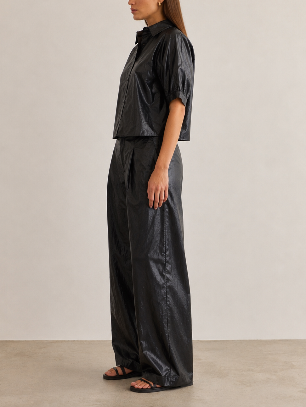 PHARAOH Claude Faux Leather Shirt