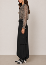 Sea Charlize Print L\S Bow Top