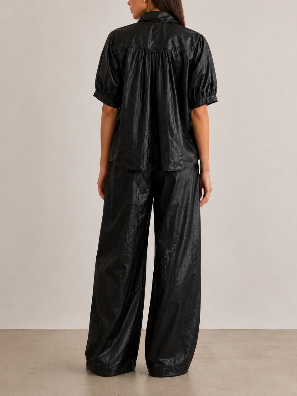 PHARAOH Claude Faux Leather Shirt