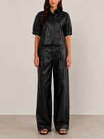 PHARAOH Claude Faux Leather Shirt