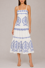 Milly TS Lela Embroidered Midi Dress
